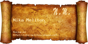 Nika Meliton névjegykártya